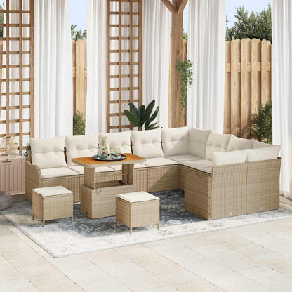 Tuin Sofa Set Met Kussen Met Opslag 12 Pcs En Crème