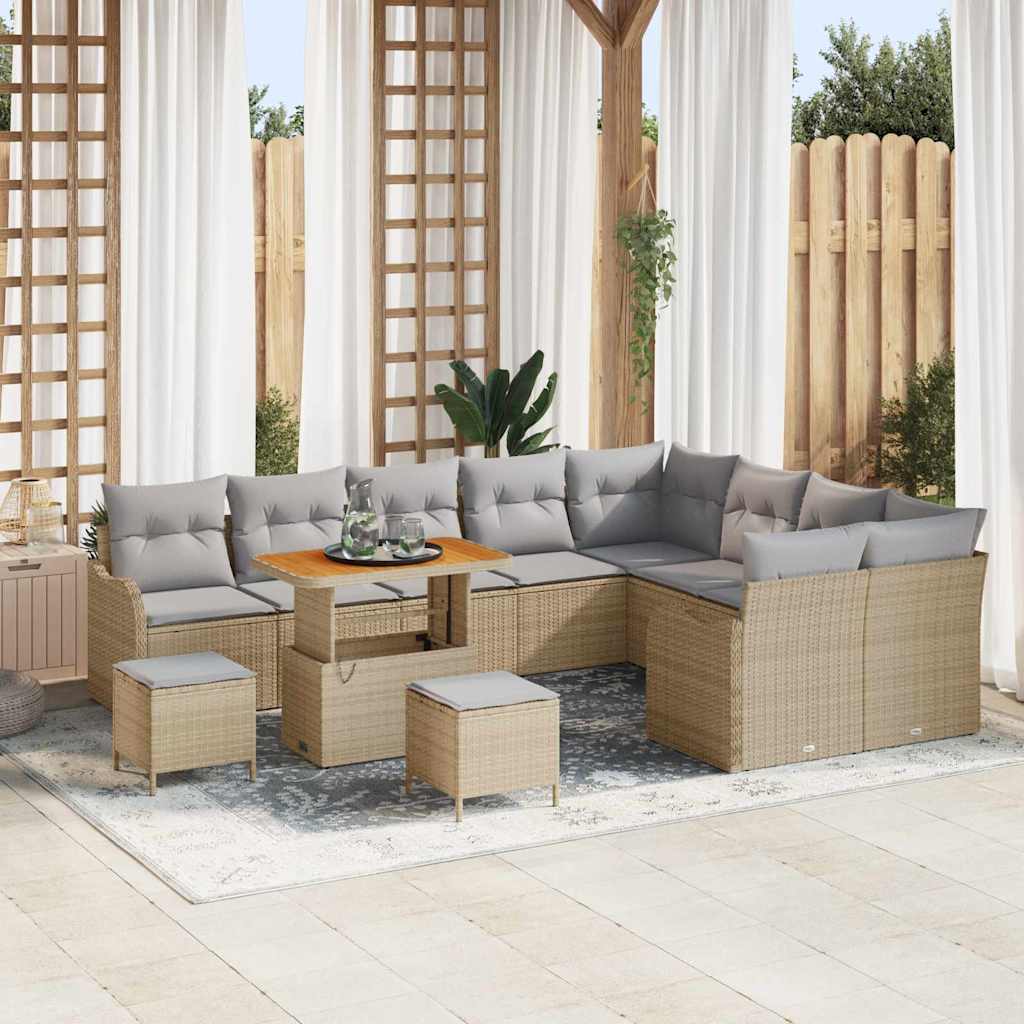 Tuin Sofa Set Met Kussen Met Opslag 12 Pcs En Crème