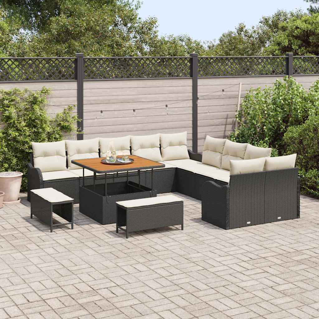 Tuin Sofa Set Met Kussen Met Opslag 13 Pcs En Crème