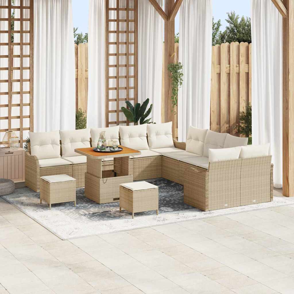 Tuin Sofa Set Met Kussen Met Opslag 13 Pcs En Crème