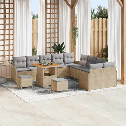 Tuin Sofa Set Met Kussen Met Opslag 13 Pcs En Crème