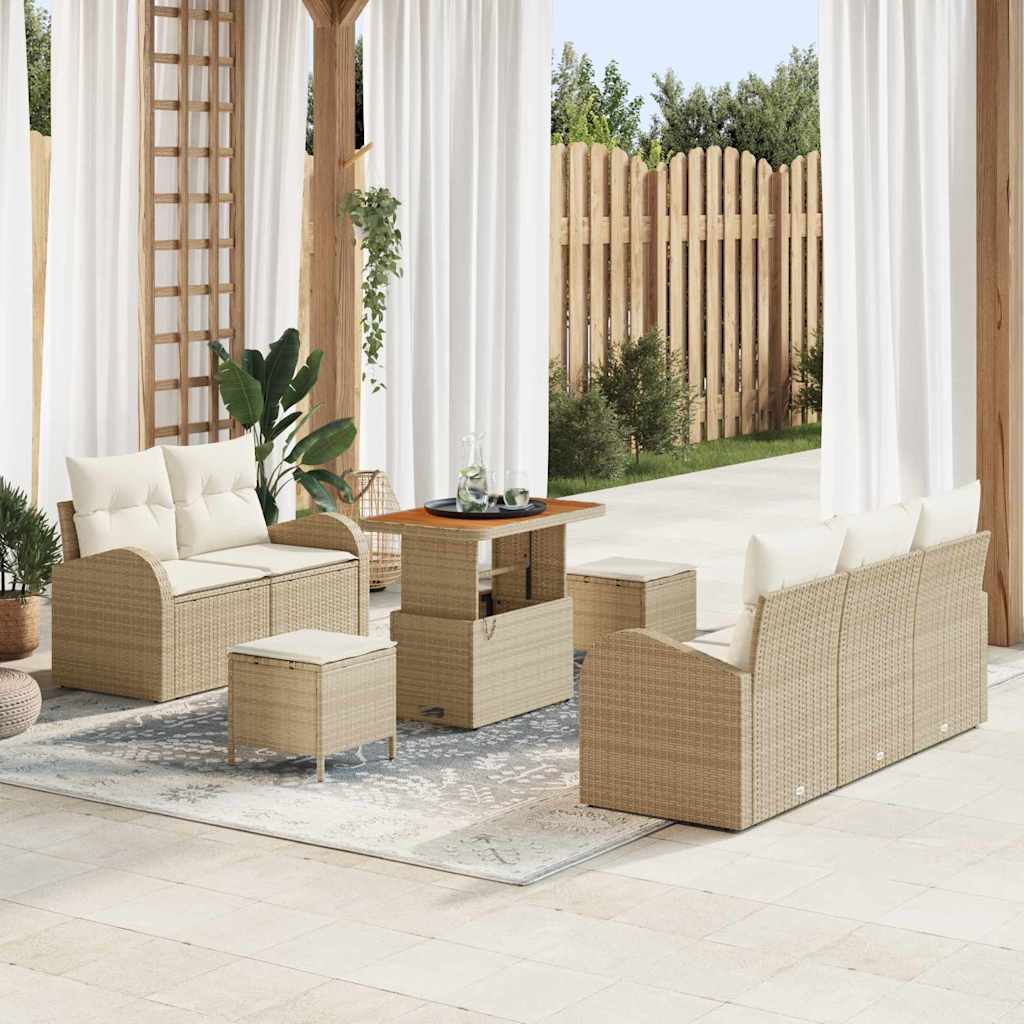 Tuin Sofa Set Met Kussen Met Opslag Met Kussen 8 Pcs
