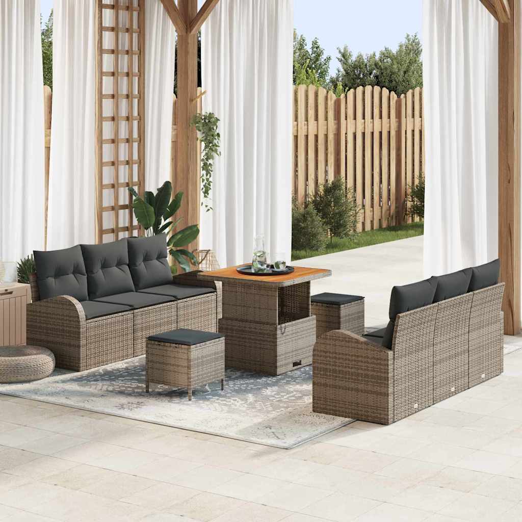 Tuin Sofa Set Met Kussen Met Opslag Met Kussen 9 Pcs