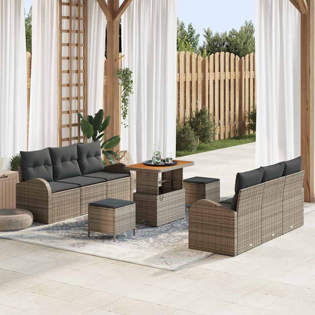 Tuin Sofa Set Met Kussen Met Opslag Met Kussen 9 Pcs