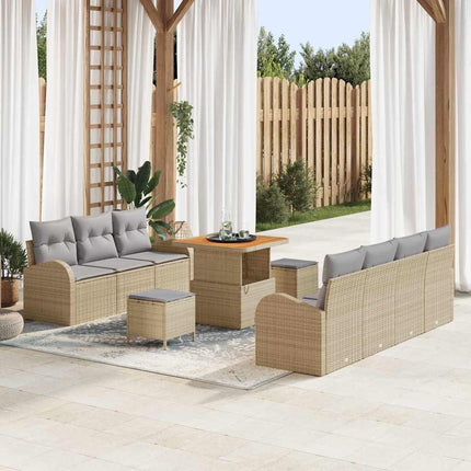 Tuin Sofa Set Met Kussen Met Opslag 10 Pcs En Crème