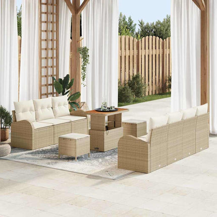 Tuin Sofa Set Met Kussen Met Opslag 10 Pcs En Crème