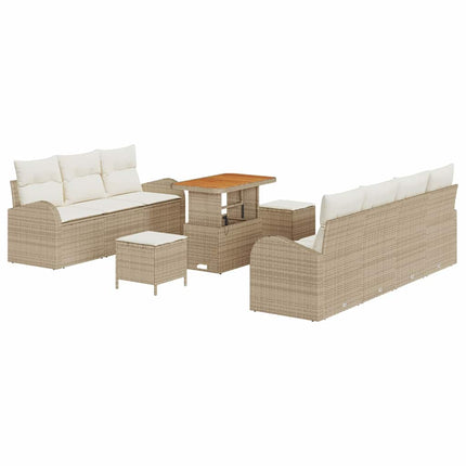 Tuin Sofa Set Met Kussen Met Opslag 10 Pcs En Crème