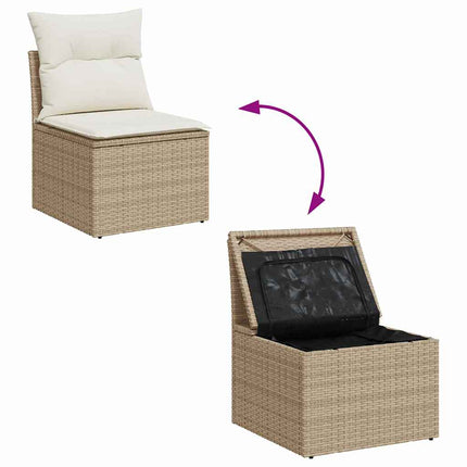 Tuin Sofa Set Met Kussen Met Opslag 10 Pcs En Crème