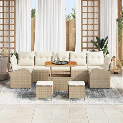 Tuin Sofa Set Met Kussen Met Opslag 10 Pcs En Crème