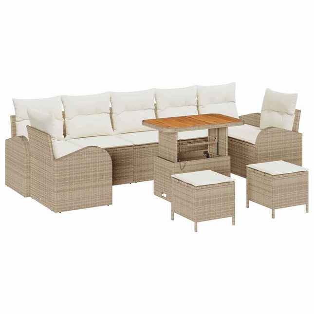 Tuin Sofa Set Met Kussen Met Opslag 10 Pcs En Crème