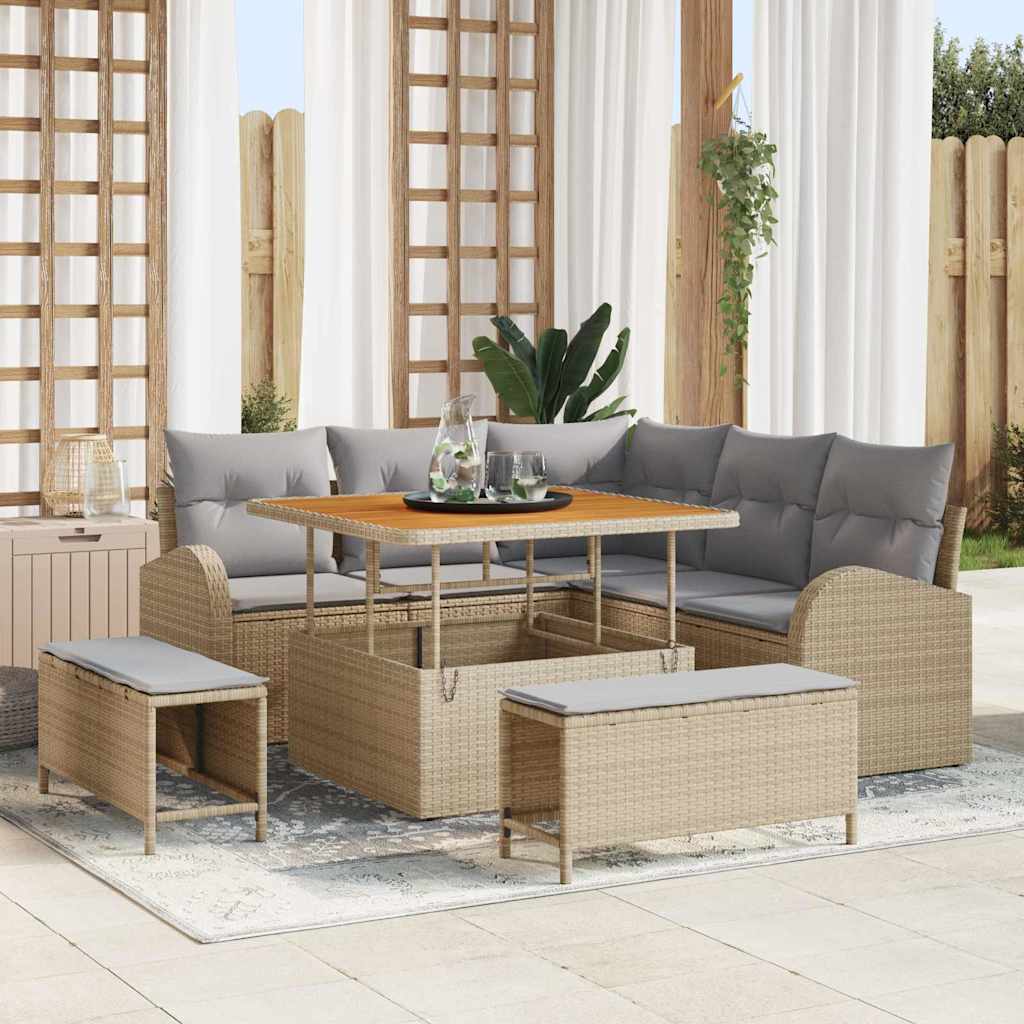 Tuin Sofa Set Met Kussen Met Opslag 8 Pcs
