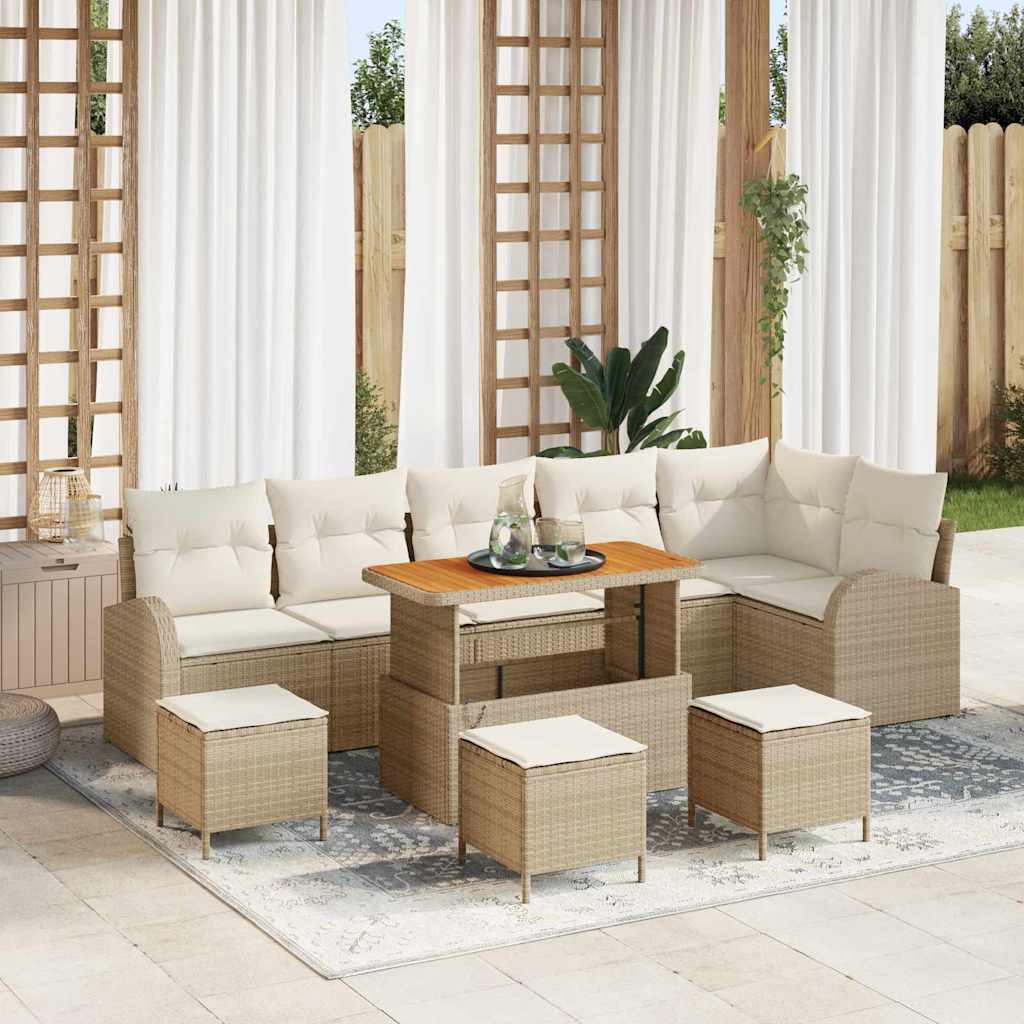 Tuin Sofa Set Met Kussen Met Opslag Met Kussen 9 Pcs