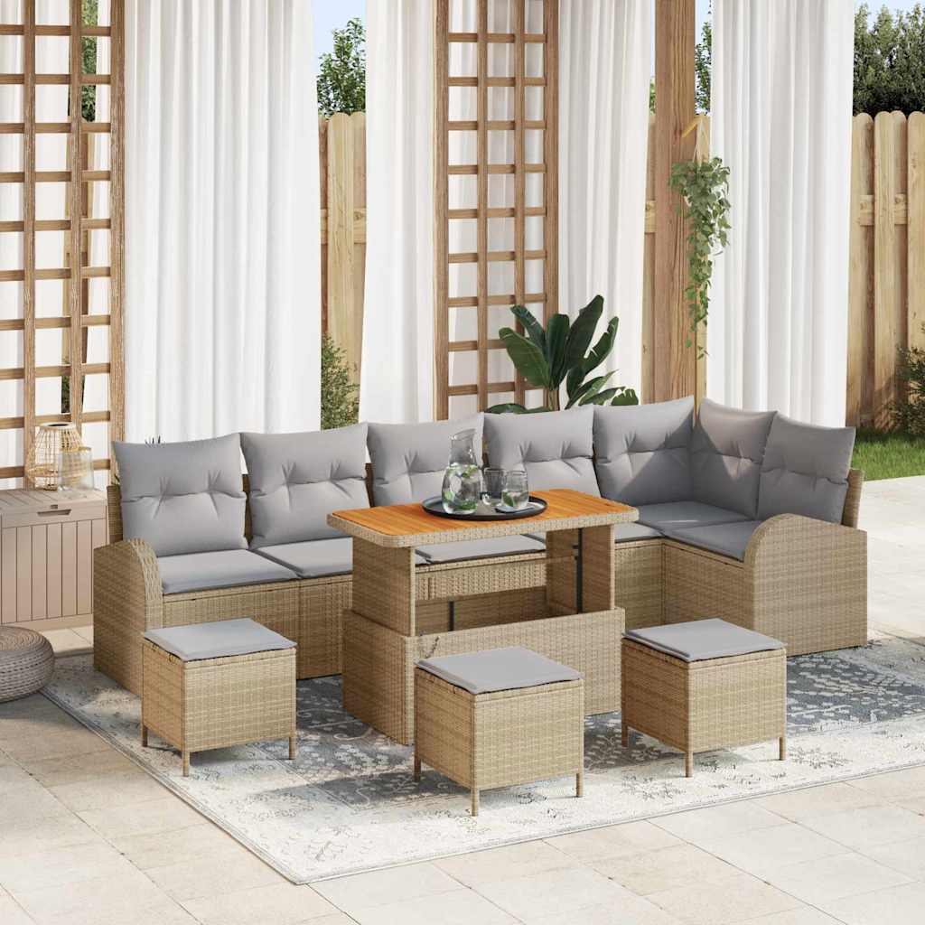 Tuin Sofa Set Met Kussen Met Opslag Met Kussen 9 Pcs