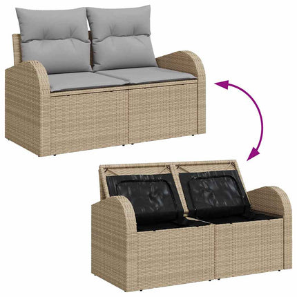 Tuin Sofa Set Met Kussen Met Opslag 12 Pcs En Licht Grijs