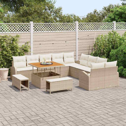 Tuin Sofa Set Met Kussen Met Opslag 13 Pcs En Crème