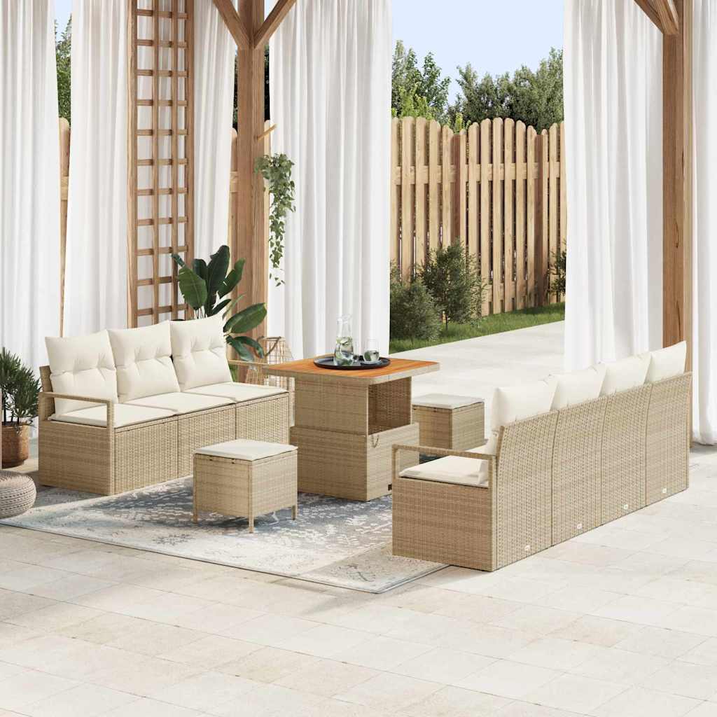 Tuin Sofa Set Met Kussen Met Opslag 10 Pcs