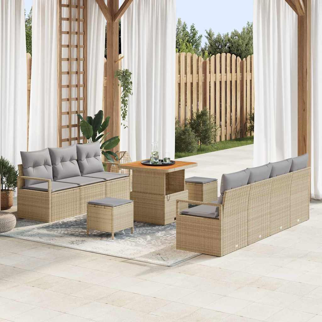 Tuin Sofa Set Met Kussen Met Opslag 10 Pcs
