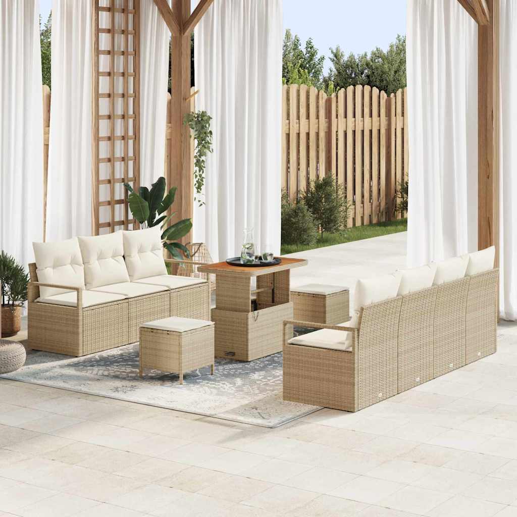 Tuin Sofa Set Met Kussen Met Opslag 10 Pcs
