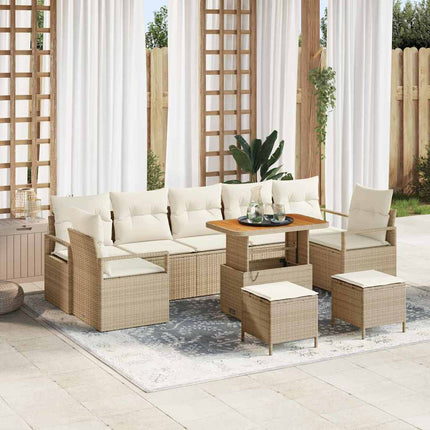 Tuin Sofa Set Met Kussen Met Opslag 10 Pcs En Crème