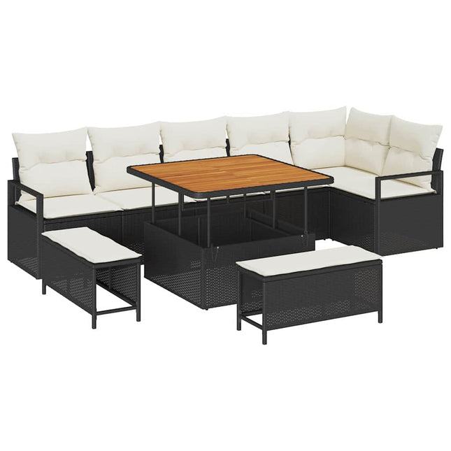 Tuin Sofa Set Met Kussen Met Opslag 9 Pcs En Crème