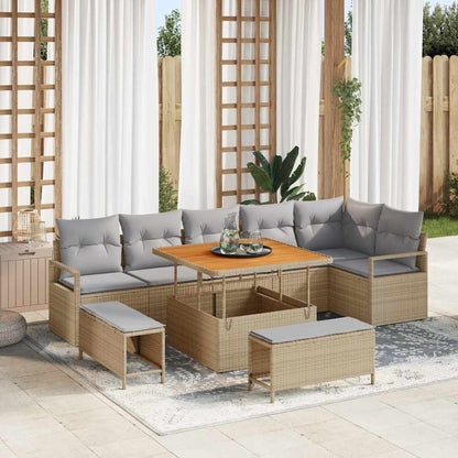 Tuin Sofa Set Met Kussen Met Opslag 10 Pcs En Licht Grijs