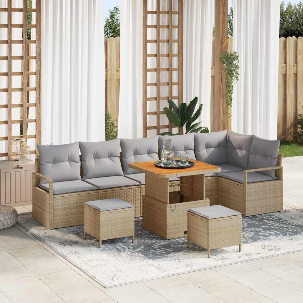 Tuin Sofa Set Met Kussen Met Opslag 10 Pcs En Licht Grijs