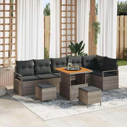 Tuin Sofa Set Met Kussen Met Opslag 10 Pcs En Licht Grijs