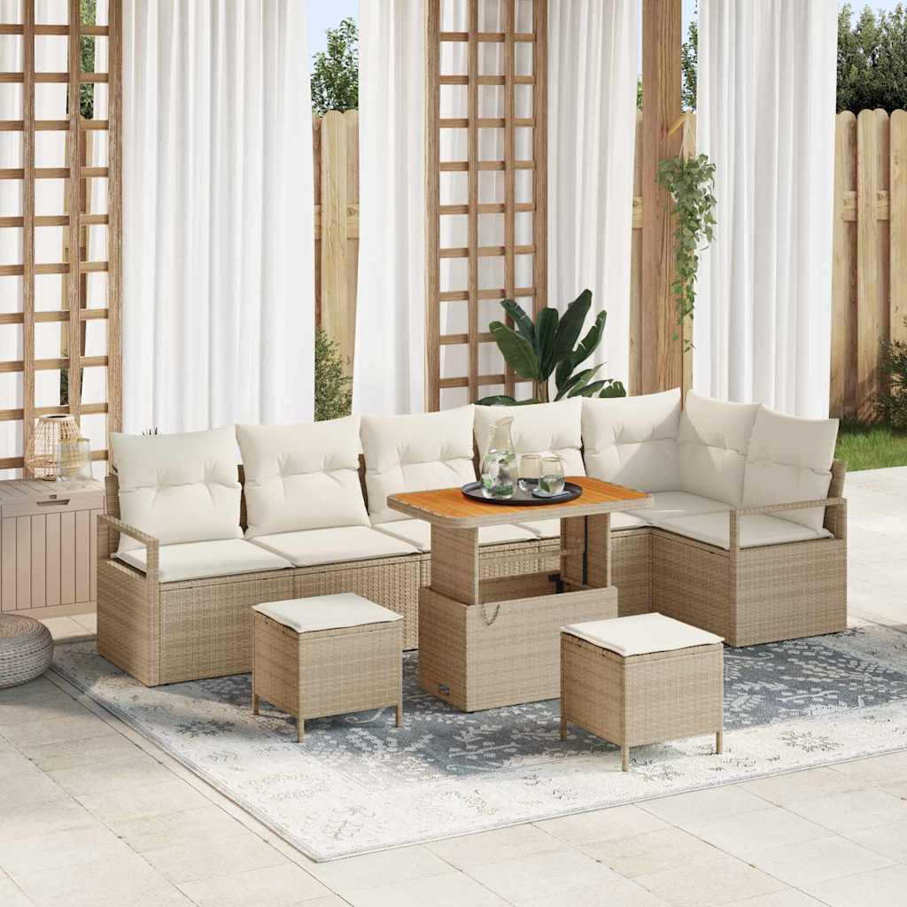 Tuin Sofa Set Met Kussen Met Opslag 10 Pcs En Licht Grijs