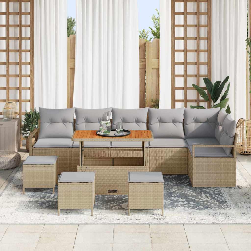 Tuin Sofa Set Met Kussen Met Opslag 10 Pcs En Licht Grijs