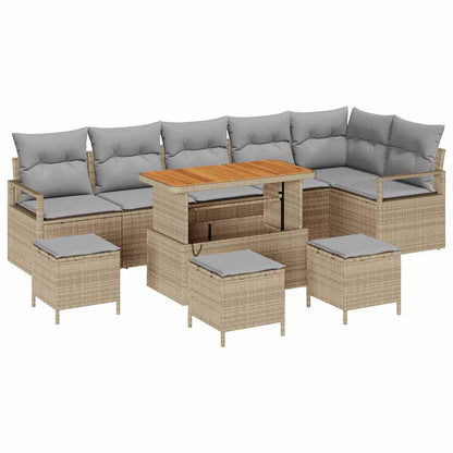 Tuin Sofa Set Met Kussen Met Opslag 10 Pcs En Licht Grijs