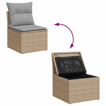 Tuin Sofa Set Met Kussen Met Opslag 10 Pcs En Licht Grijs