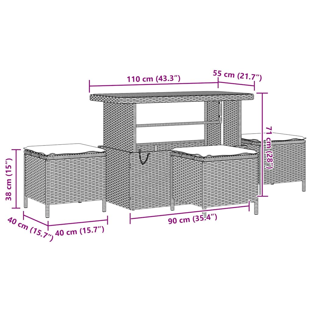 Tuin Sofa Set Met Kussen Met Opslag 10 Pcs En Licht Grijs