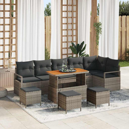 Tuin Sofa Set Met Kussen Met Opslag 10 Pcs En Licht Grijs