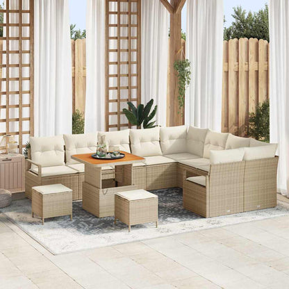 Tuin Sofa Set Met Kussen Met Opslag 12 Pcs En Crème