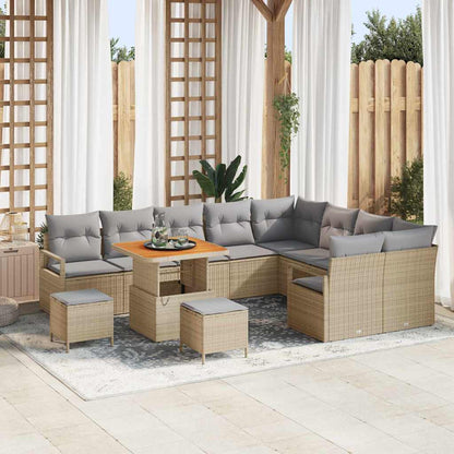 Tuin Sofa Set Met Kussen Met Opslag 12 Pcs En Crème