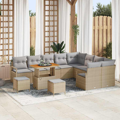 Tuin Sofa Set Met Kussen Met Opslag 12 Pcs En Crème