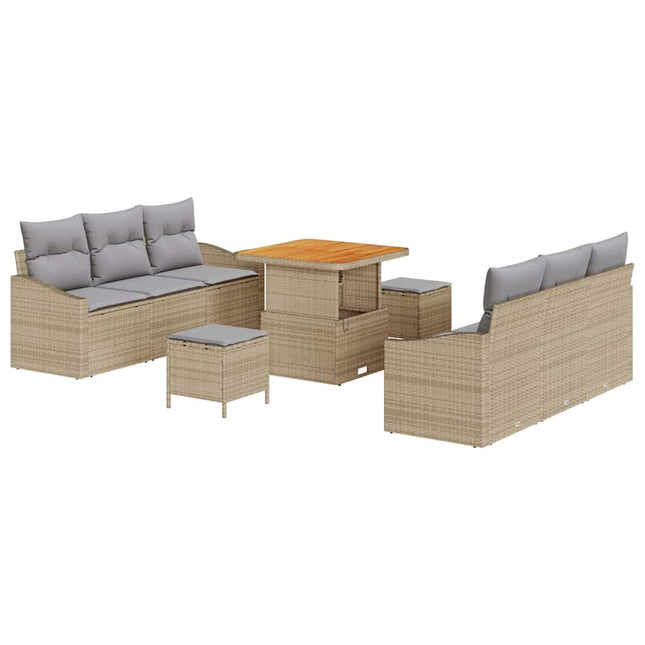 Tuin Sofa Set Met Kussen Met Opslag 9 Pcs En Licht Grijs
