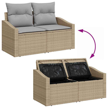 Tuin Sofa Set Met Kussen Met Opslag 9 Pcs En Licht Grijs