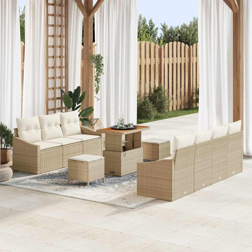 Tuin Sofa Set Met Kussen Met Opslag 10 Pcs