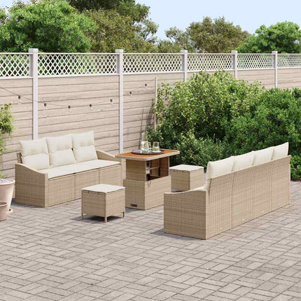 Tuin Sofa Set Met Kussen Met Opslag 10 Pcs En Crème