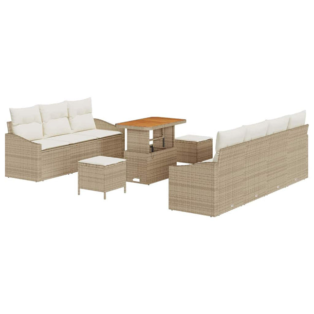 Tuin Sofa Set Met Kussen Met Opslag 10 Pcs En Crème