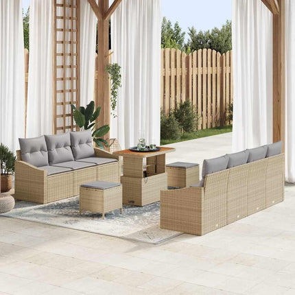 Tuin Sofa Set Met Kussen Met Opslag 10 Pcs En Crème