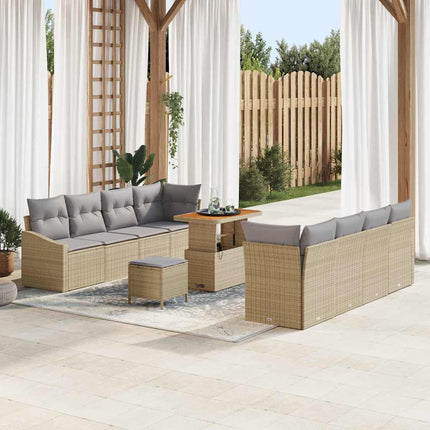 Tuin Sofa Set Met Kussen Met Opslag 11 Pcs En Crème