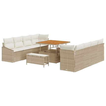 Tuin Sofa Set Met Kussen Met Opslag 11 Pcs En Crème