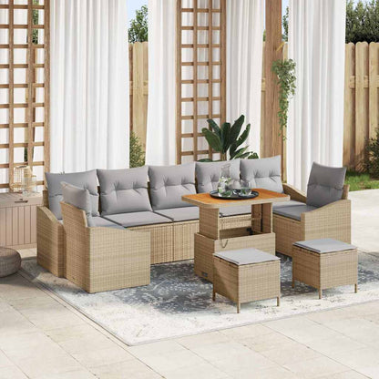 Tuinbankenset Met Kussen Met Opslag 10 Pcs Poly Riet