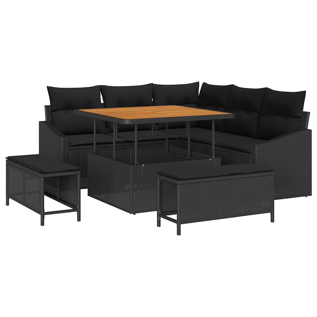 Tuinbankenset Met Kussen Met Opslag 8 Pcs Poly Riet