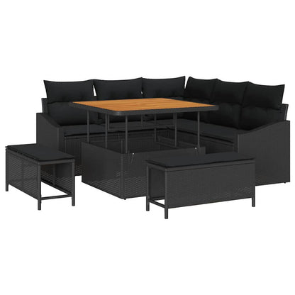 Tuinbankenset Met Kussen Met Opslag 8 Pcs Poly Riet