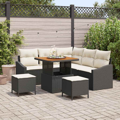 Tuinbankenset Met Kussen Met Opslag 8 Pcs Poly Riet