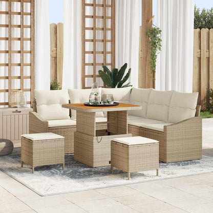 Tuinbankenset Met Kussen Met Opslag 8 Pcs Poly Riet
