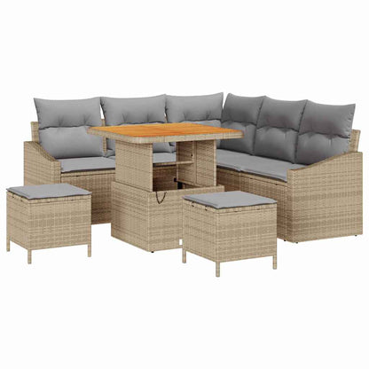 Tuinbankenset Met Kussen Met Opslag 8 Pcs Poly Riet
